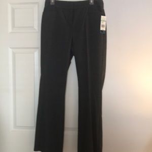 NWT Belk Kim Rogers Charcoal Grey Pinstripe Flat Front Pants
